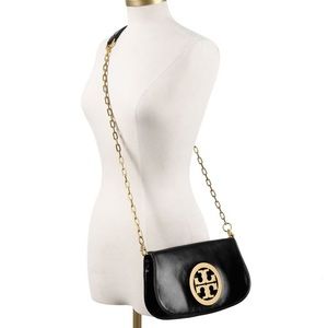 Tory Burch Logo Clutch with chain
